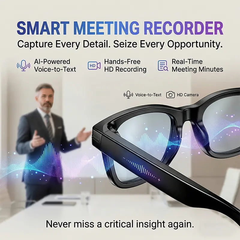 AI Smart Glasses with 8MP HD Camera, Bluetooth Audio, Hands-Free Capture, Real-Time Translation, and Photochromic Lenses for Versatile Use